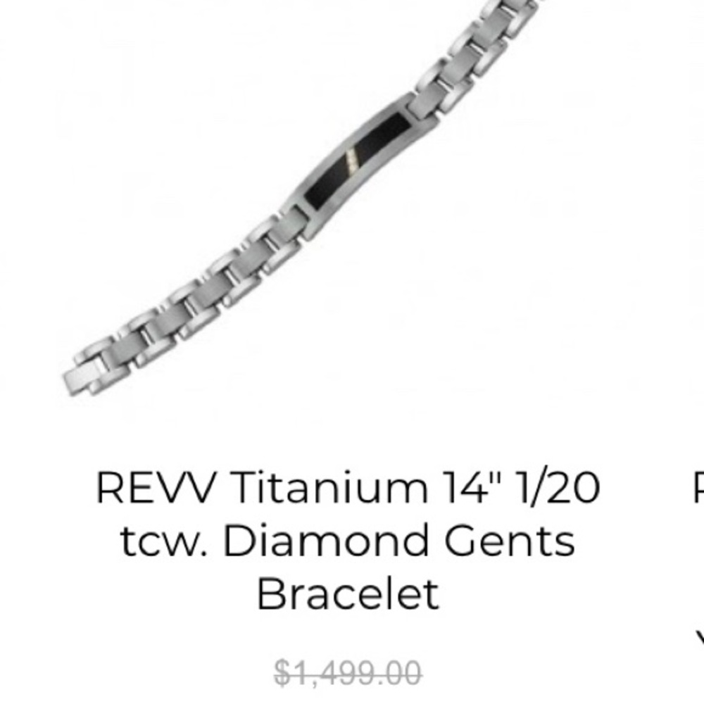 REVV Titanium 14” 1/20 tcw. Diamond Gents Bracelet